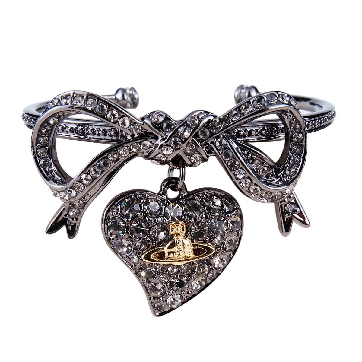 Deep Black Ribbon Love Saturn Bracelet