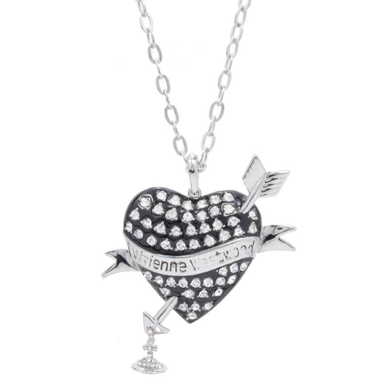 Large Size Arrow Piercing The Heart Necklace
