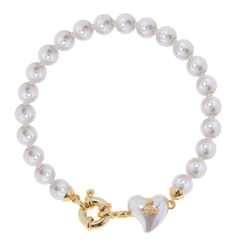 Resin Heart Pearl Bracelet
