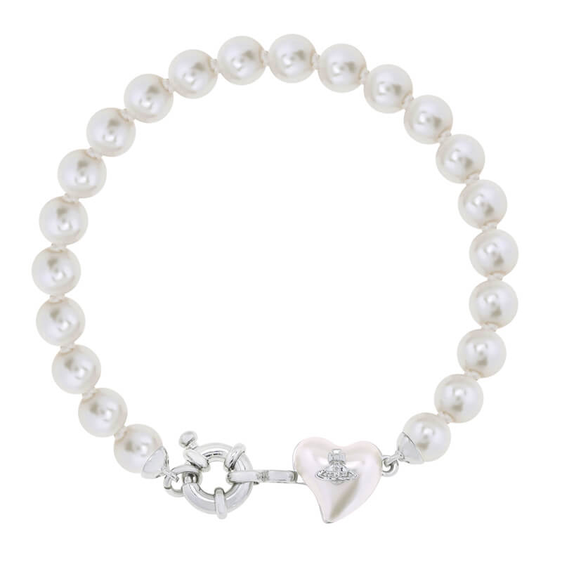 Resin Heart Pearl Bracelet
