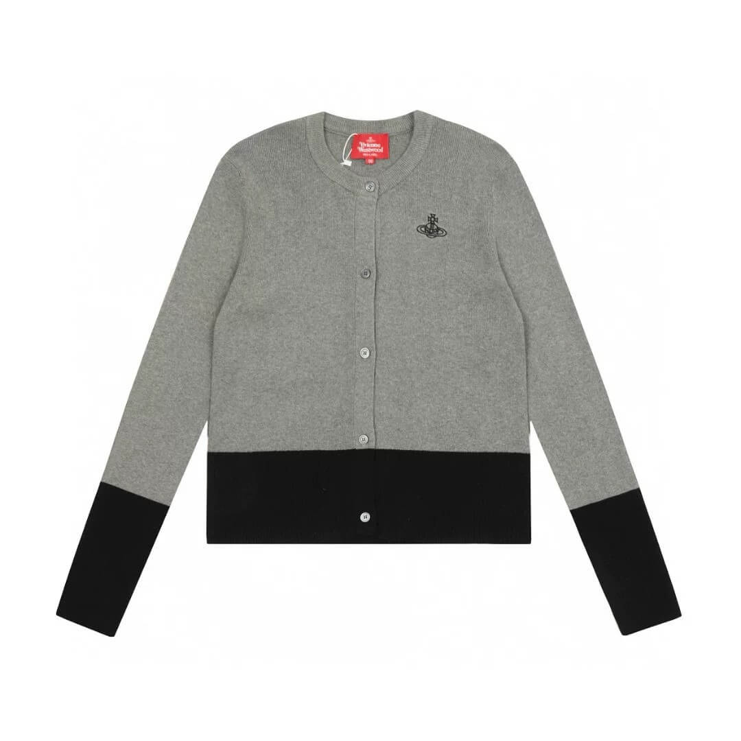 Two-color Patchwork Saturn Knitwear