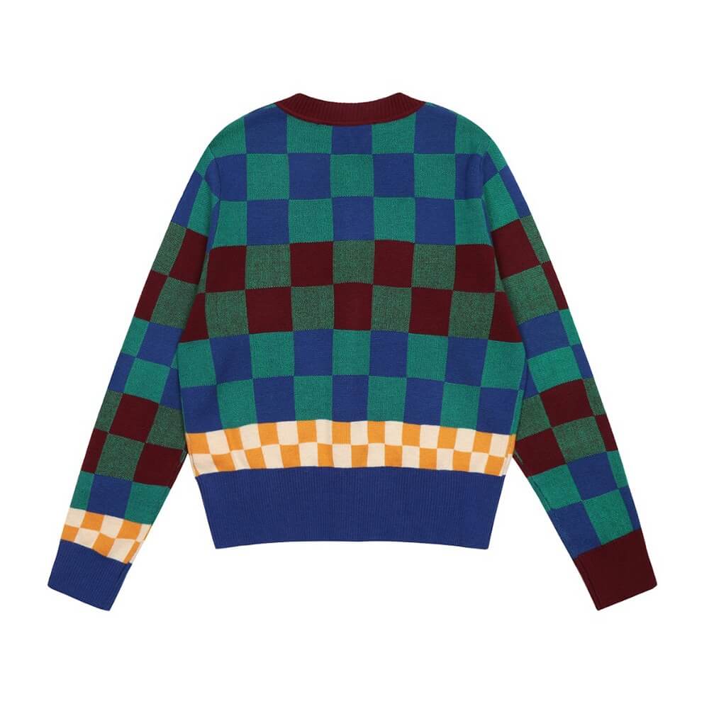 Colorful Plaid Saturn Sweater