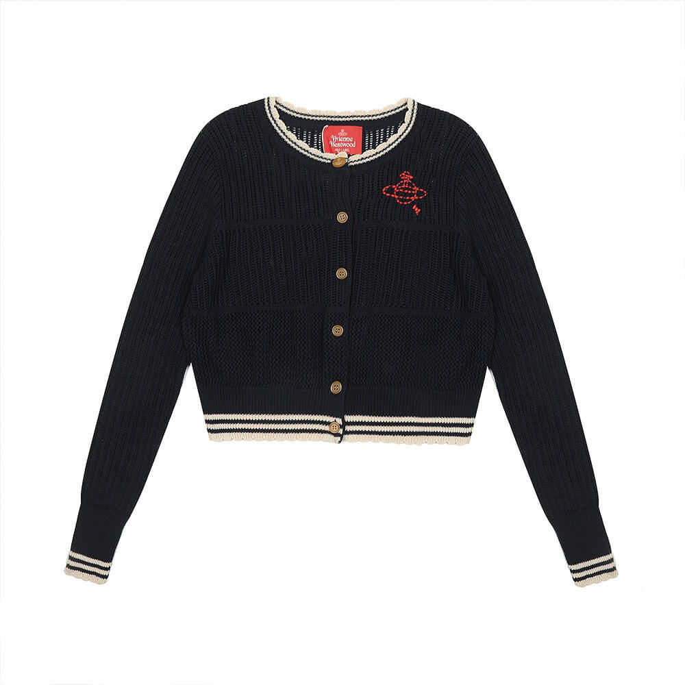 Wave Collar Openwork Saturn Sweater