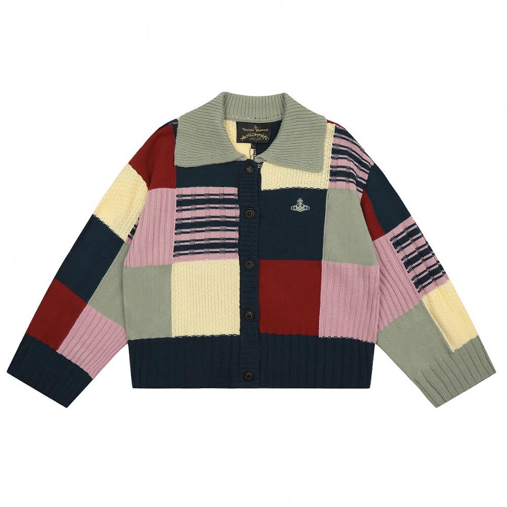 Colorblock Plaid Saturn Sweater
