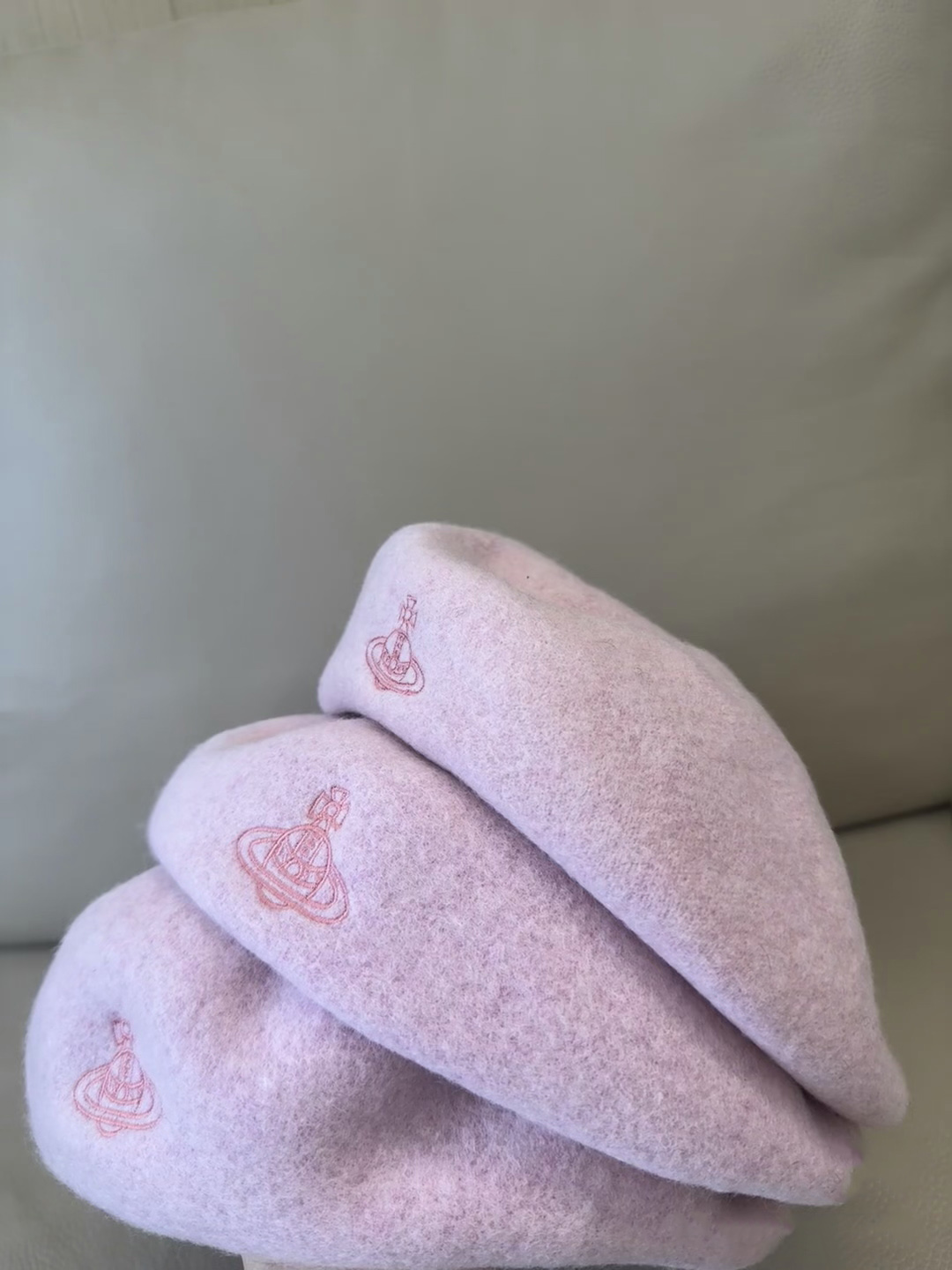 NEW-Pink Wool Saturn Beret