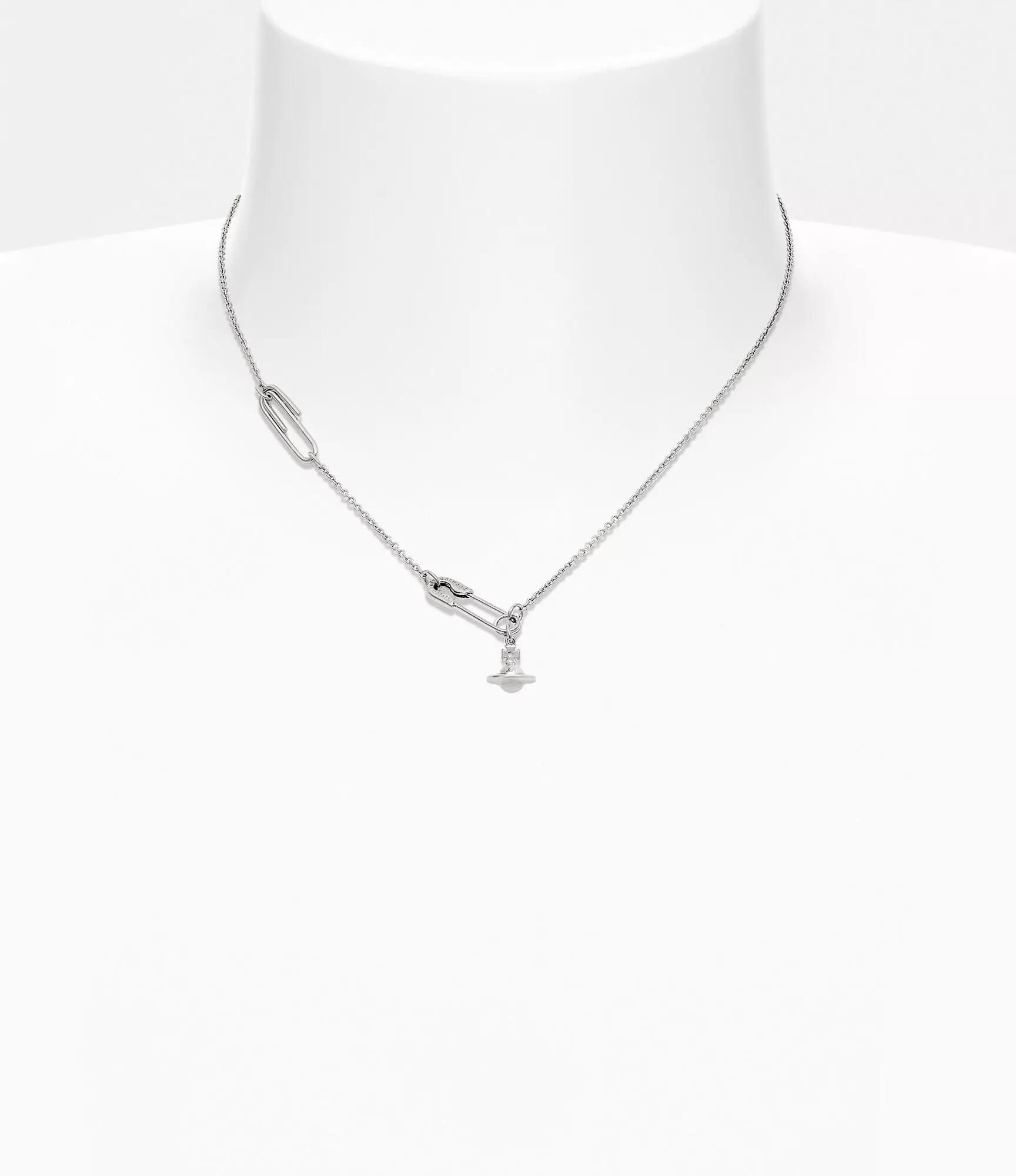 Safety Pin Saturn Necklace