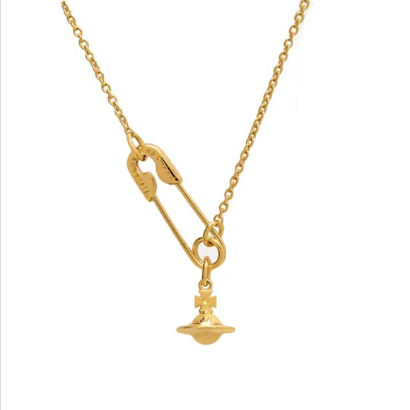 Safety Pin Saturn Necklace