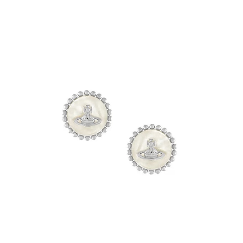 NEYLA Round Pearl Saturn Earrings