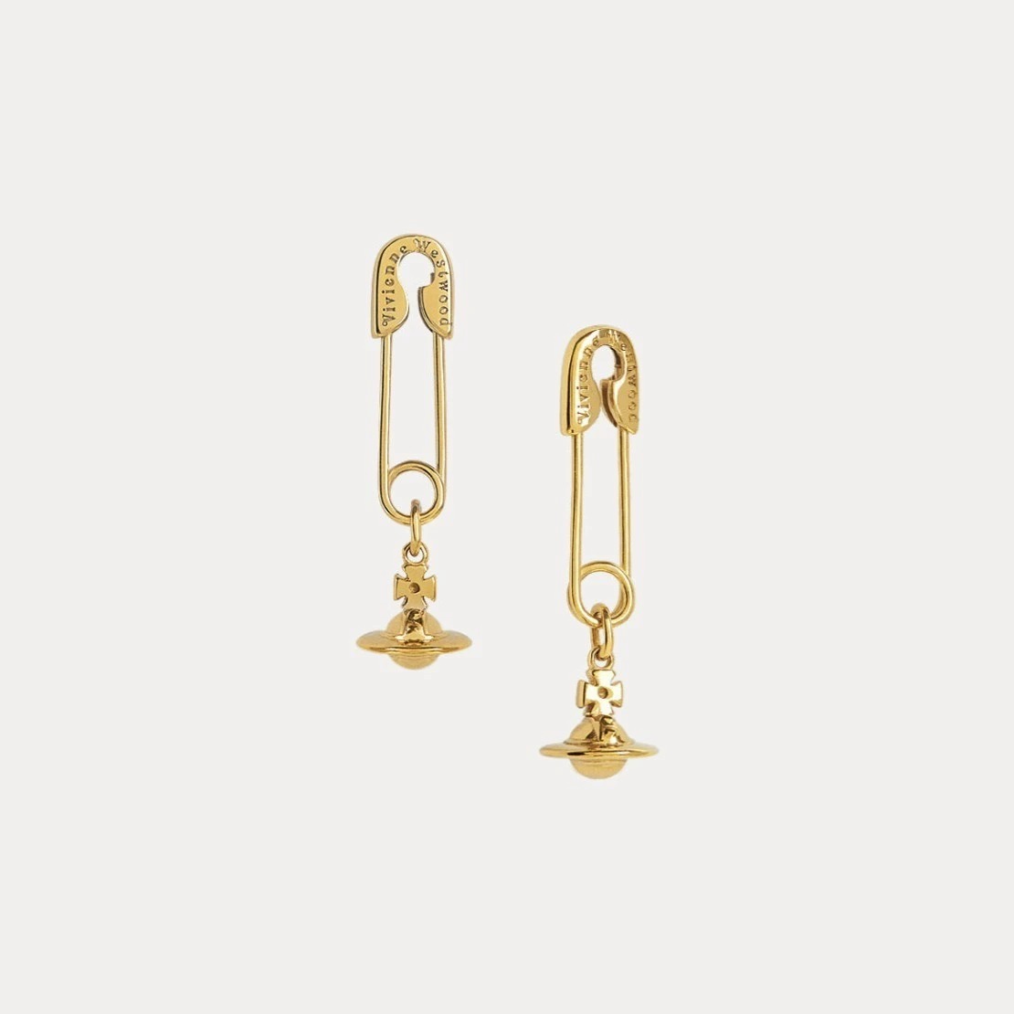 Safety Pin Saturn Earrings