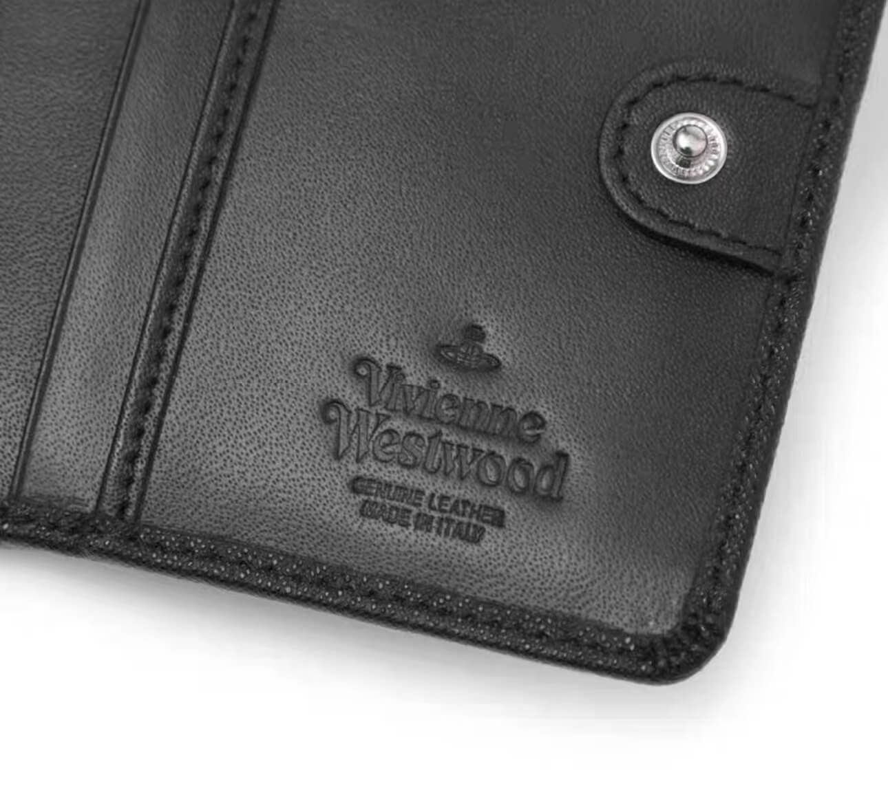 NEW- Black Leather Saturn Wallet