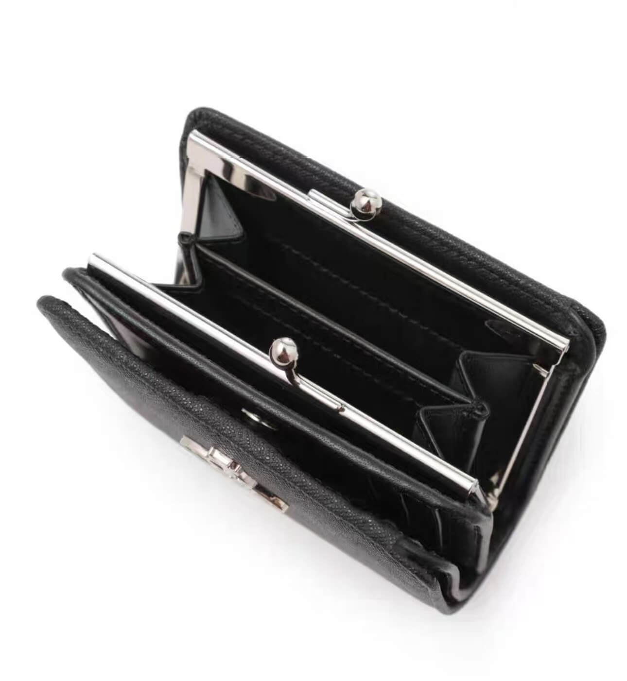 NEW- Black Leather Saturn Wallet