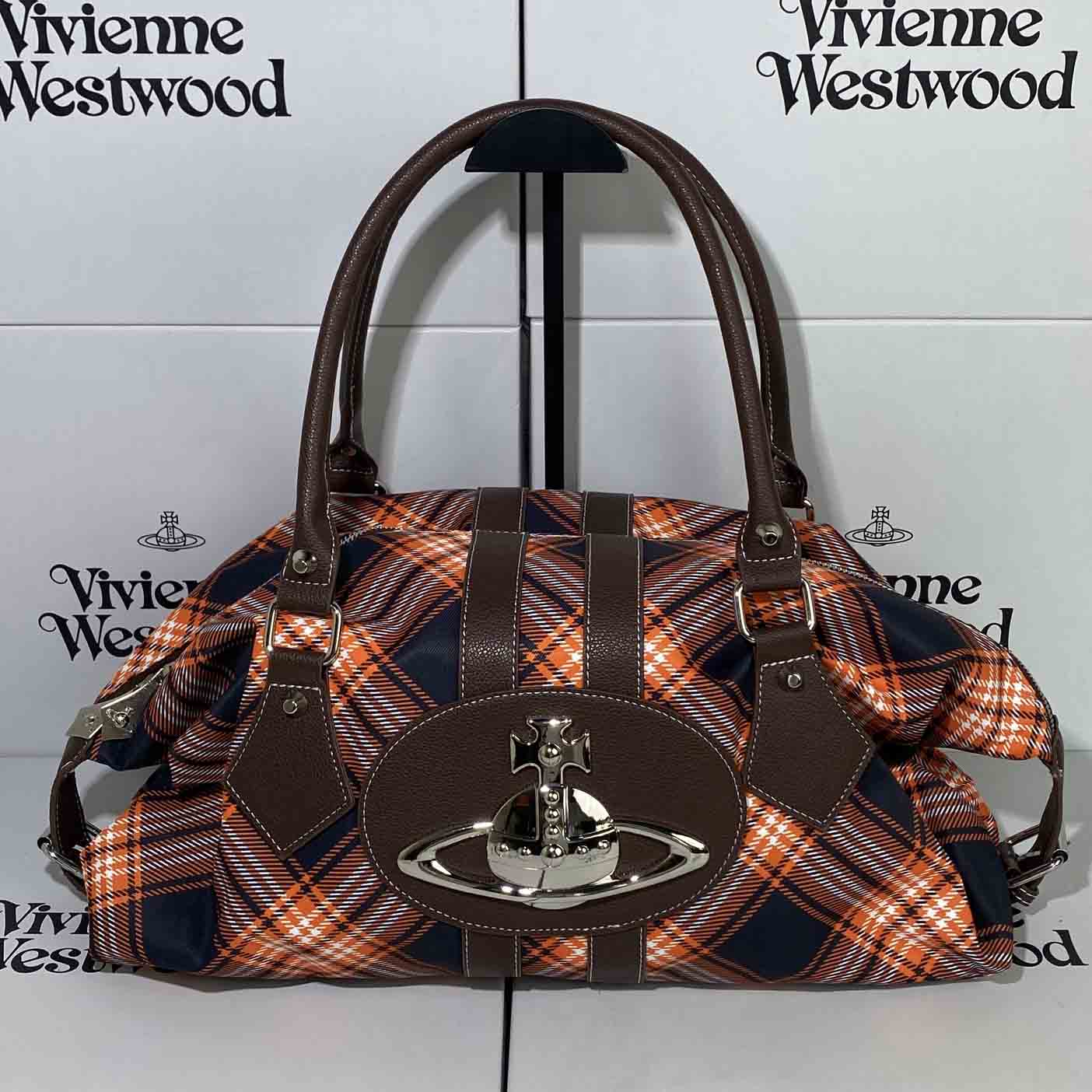 5 Colors Vintage Plaid Orb Shoulder Bag