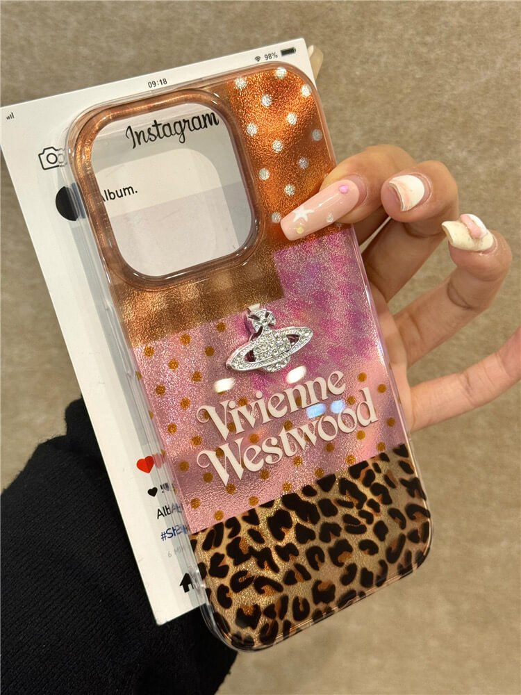 Leopard Plaid Saturn Phone Case