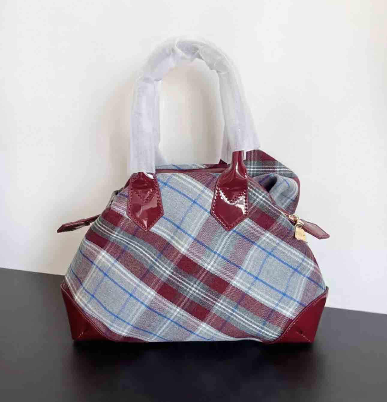 Vintage Plaid Tote Bag
