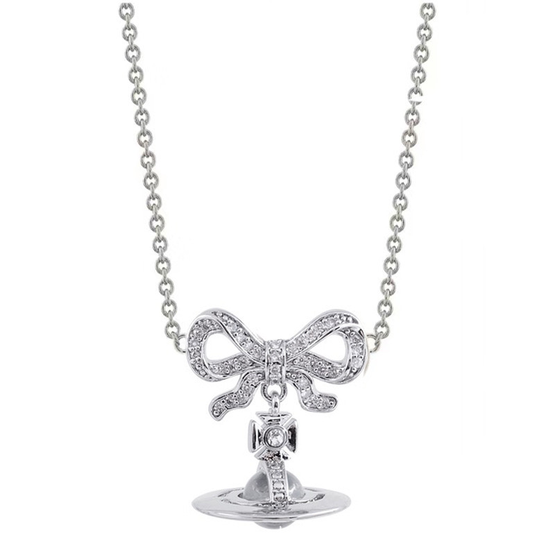 OCTAVIE Bow Diamond Necklace