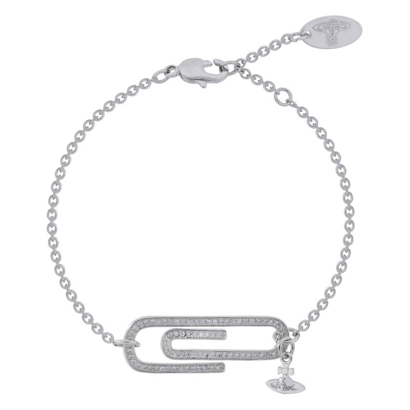 Full Diamonds Paperclip Saturn Bracelet