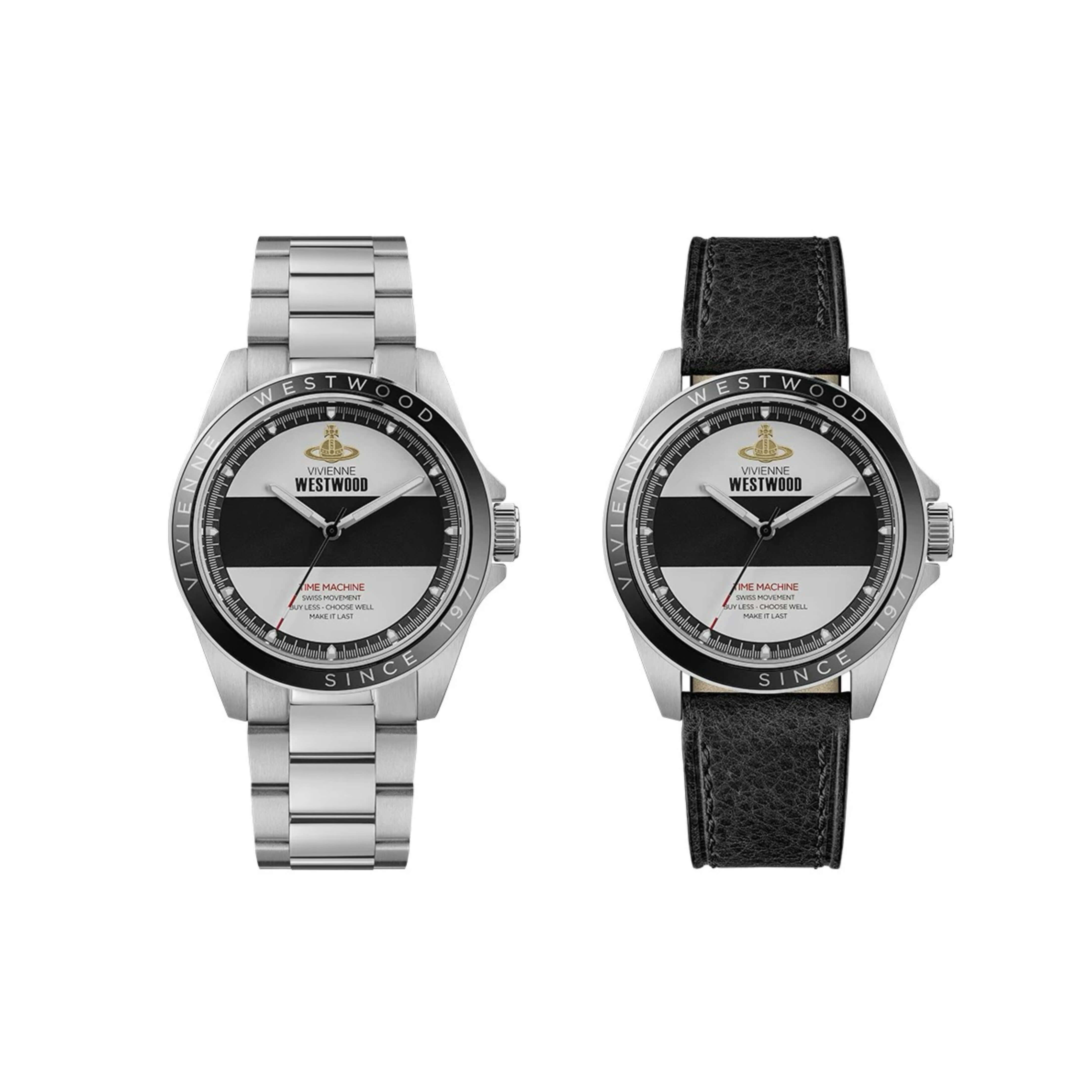 Vintage Black and White Striped Watch