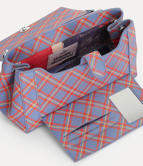 NEW-Blue Pink Plaid Hazel Handbag