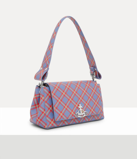 NEW-Blue Pink Plaid Hazel Handbag