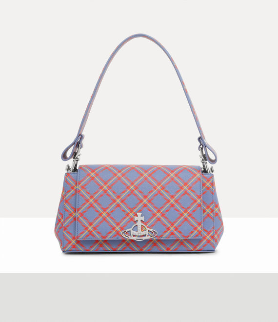 NEW-Blue Pink Plaid Hazel Handbag