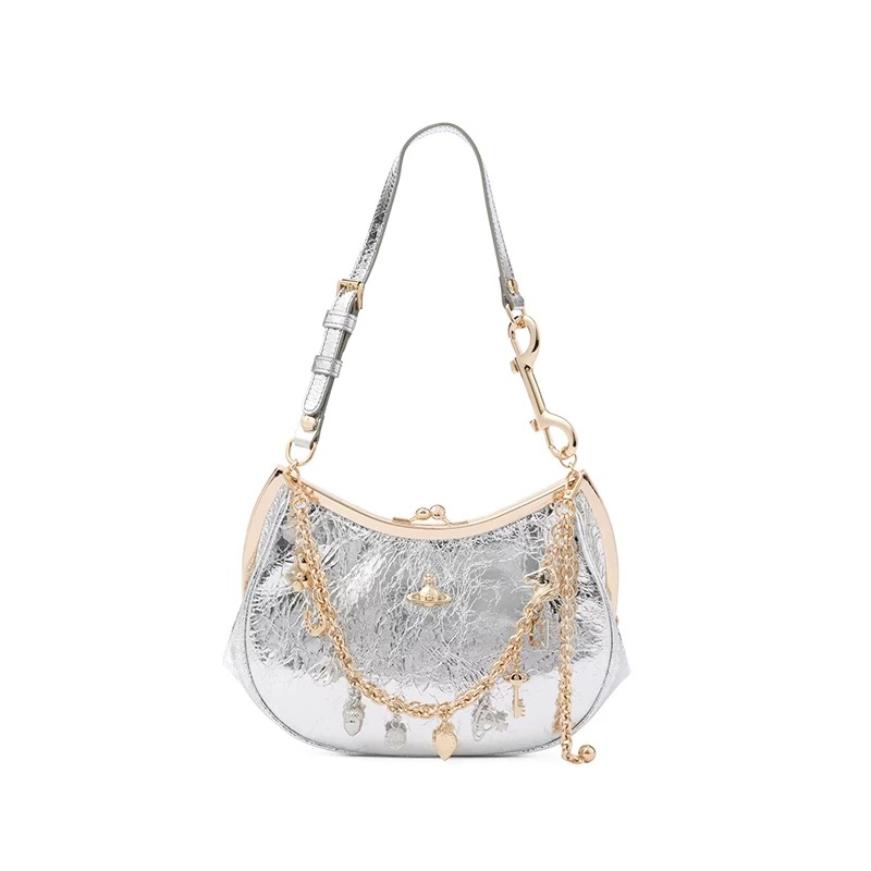 NEW-2 Colors Charm Frame Purse With Chain