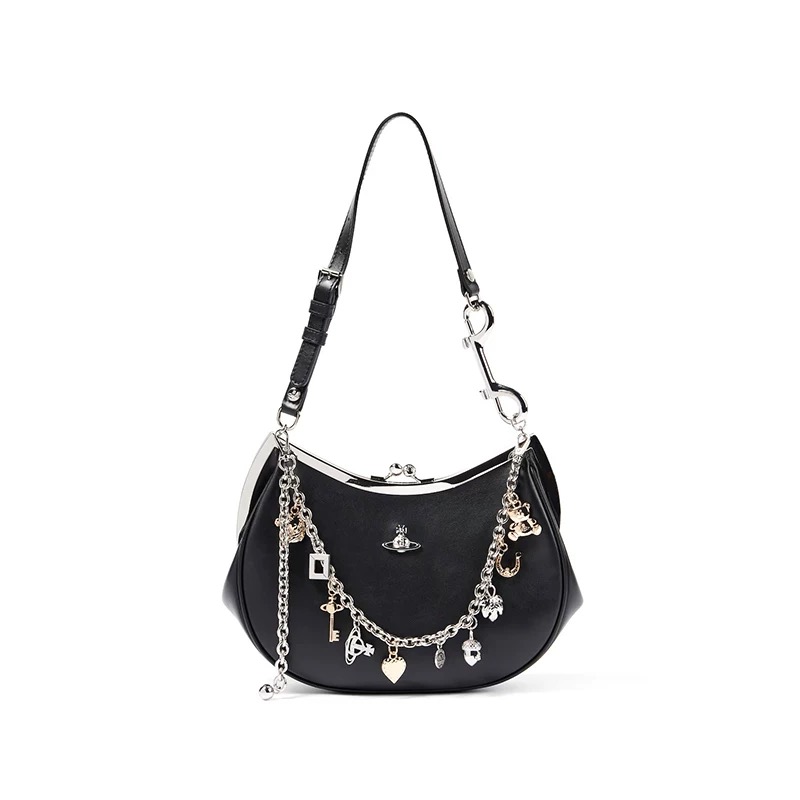 NEW-2 Colors Charm Frame Purse With Chain