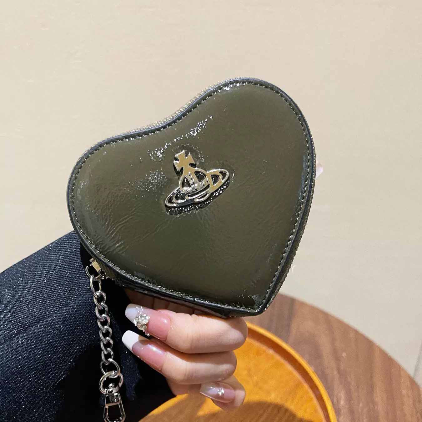 7 Colors Heart Shape Saturn Key Bag With Box