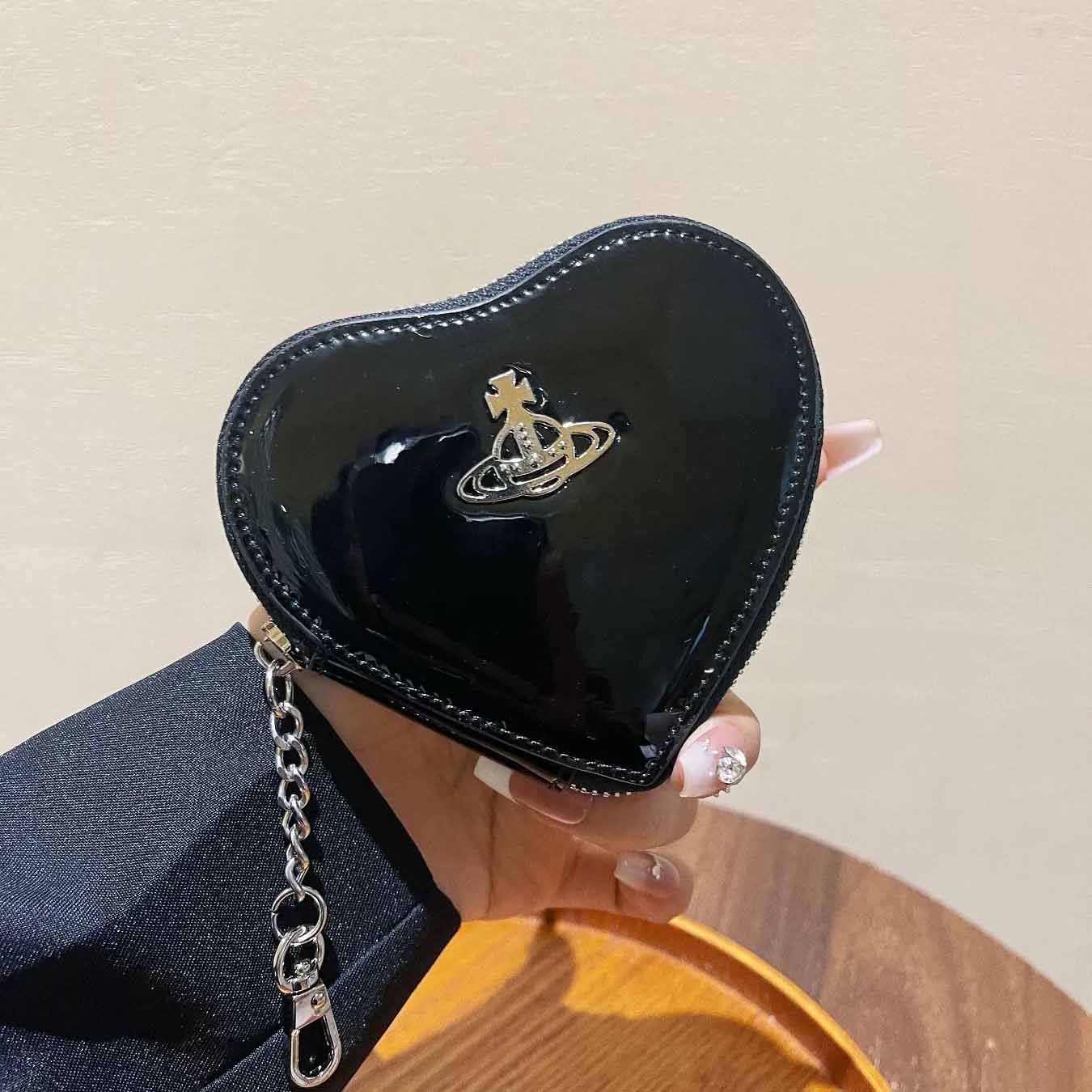 7 Colors Heart Shape Saturn Key Bag With Box