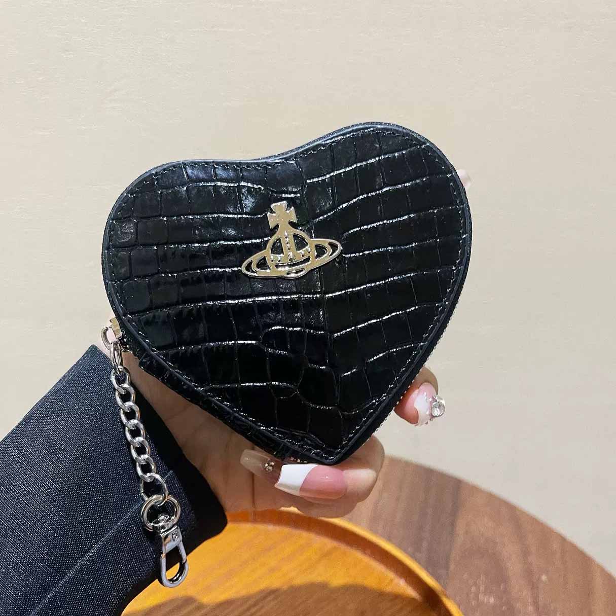 7 Colors Heart Shape Saturn Key Bag With Box