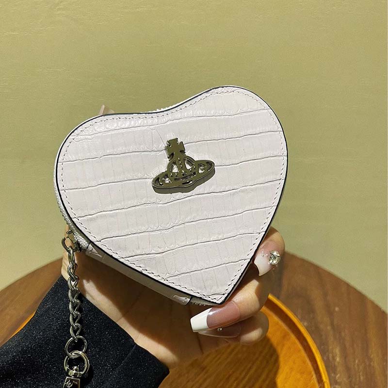 7 Colors Heart Shape Saturn Key Bag With Box