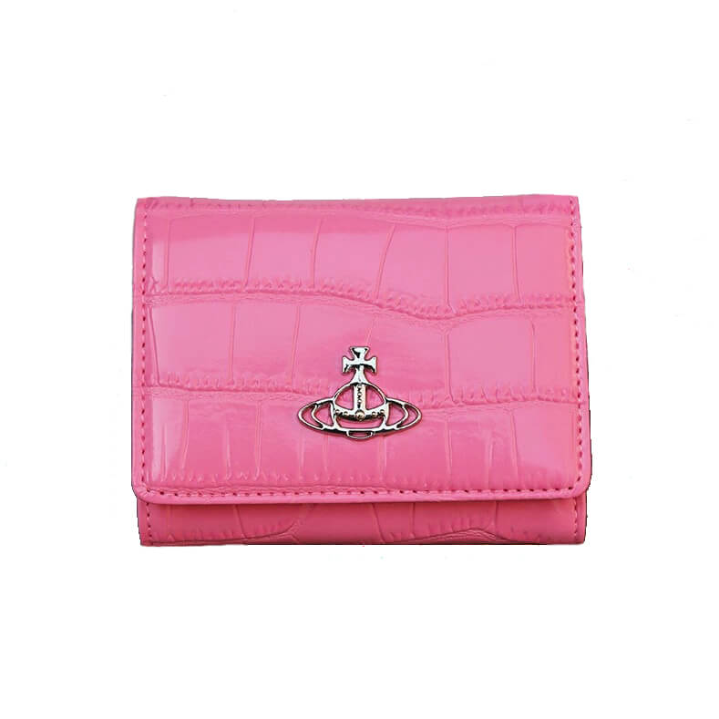 NEW-24 Colors Leather Tri-fold Saturn Wallet