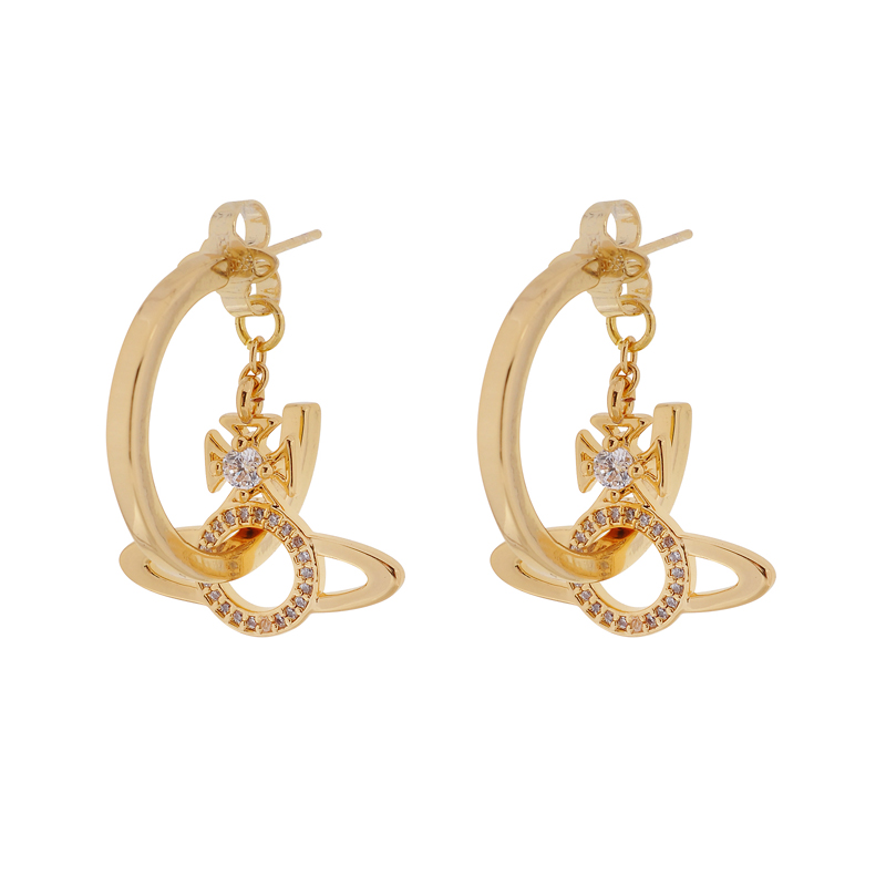 MIRANDA Large Round Removable Saturn Earrings