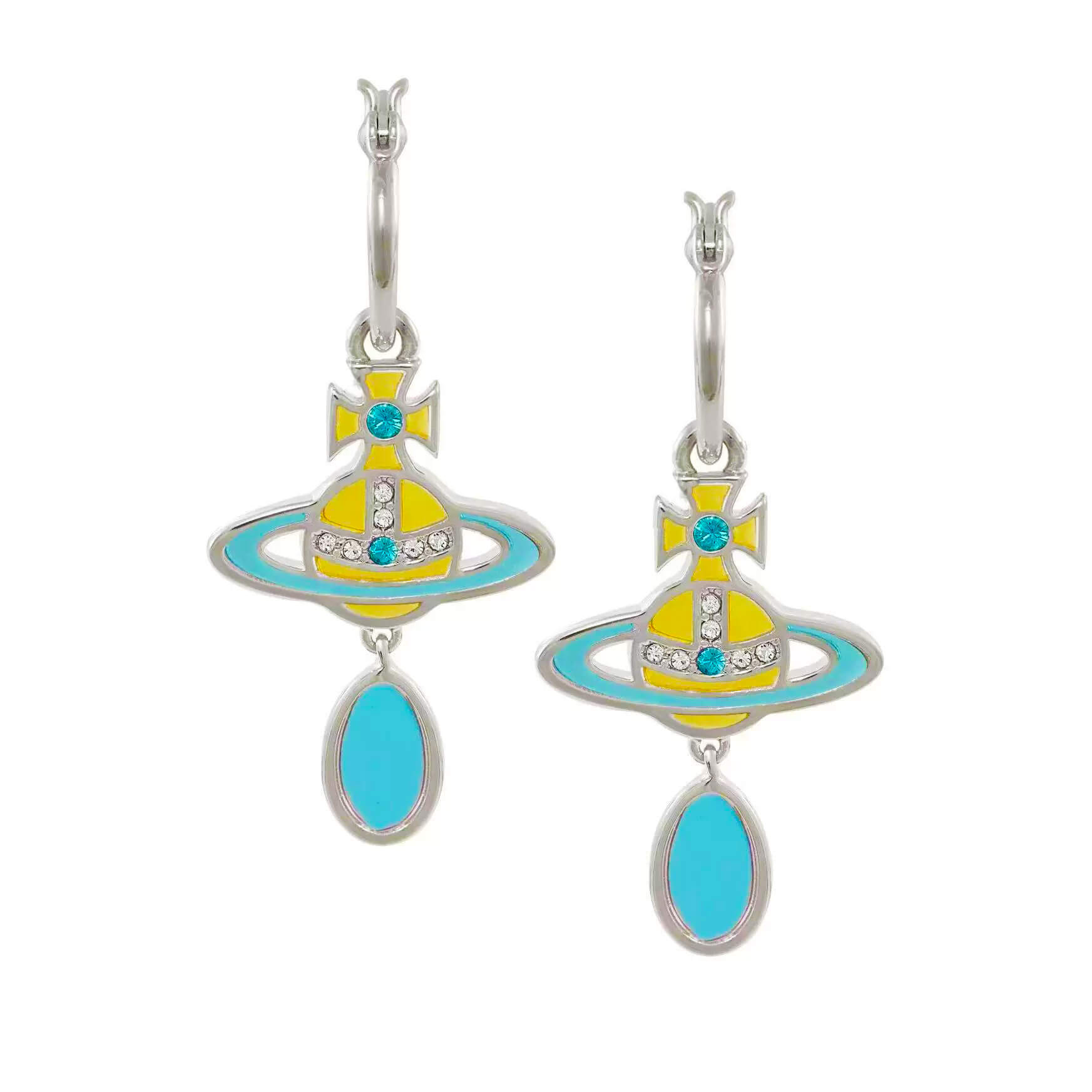 2 Colors CONCETTA Glass Saturn Earrings