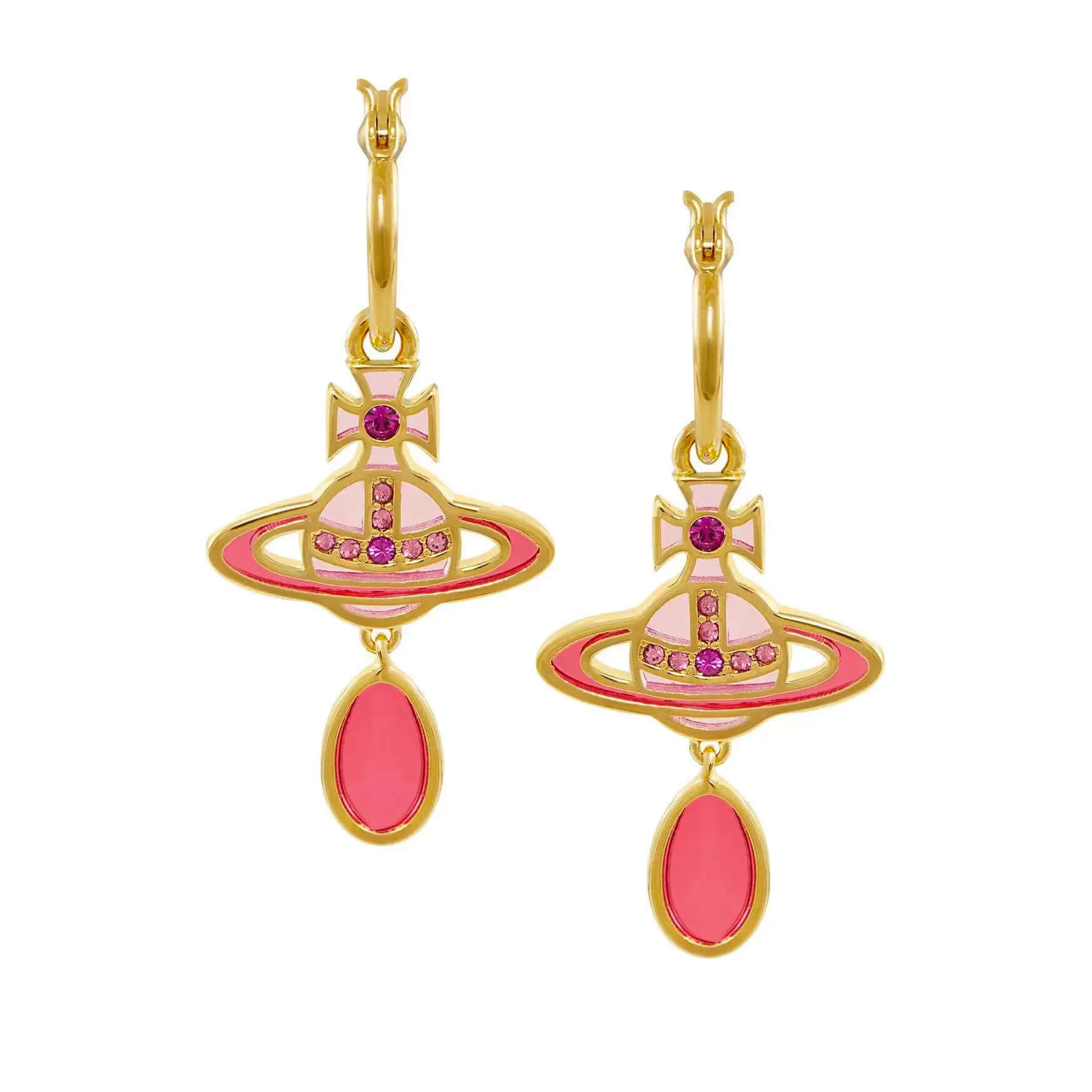 2 Colors CONCETTA Glass Saturn Earrings