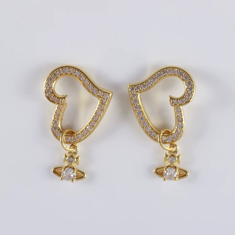 Heart Shaped Saturn Earrings