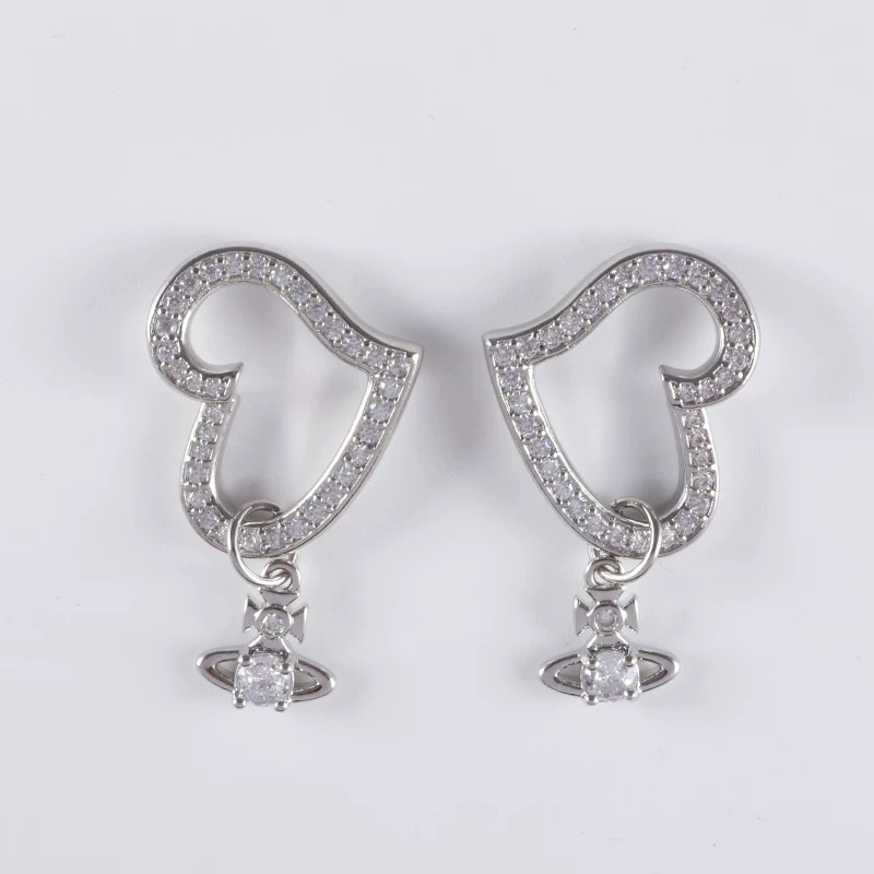 Heart Shaped Saturn Earrings