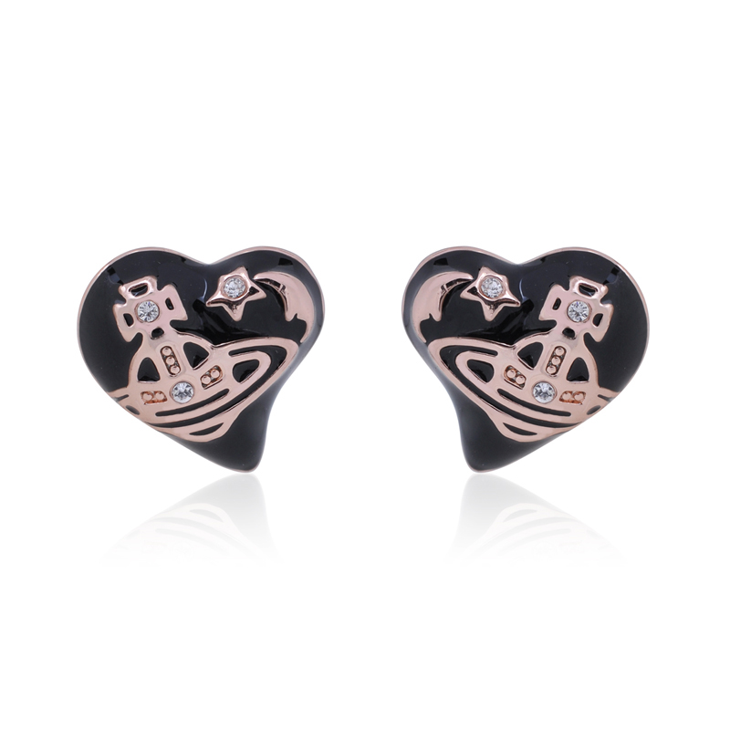 3 Colors Love Lacquered Earrings