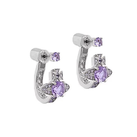 7 Colors MAITENA Zirconia Saturn U-shaped Earrings