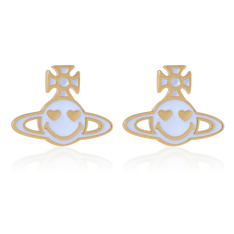 3 Colors Smile Saturn Earrings