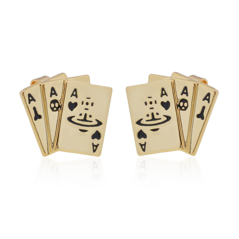 2 Colors Poker Earrings