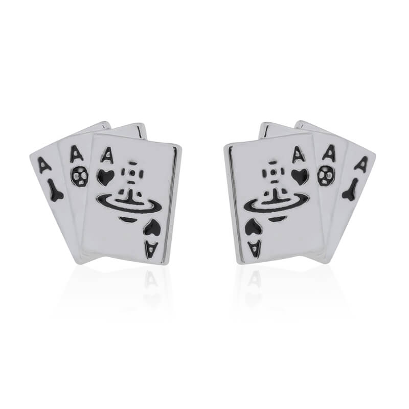 2 Colors Poker Earrings