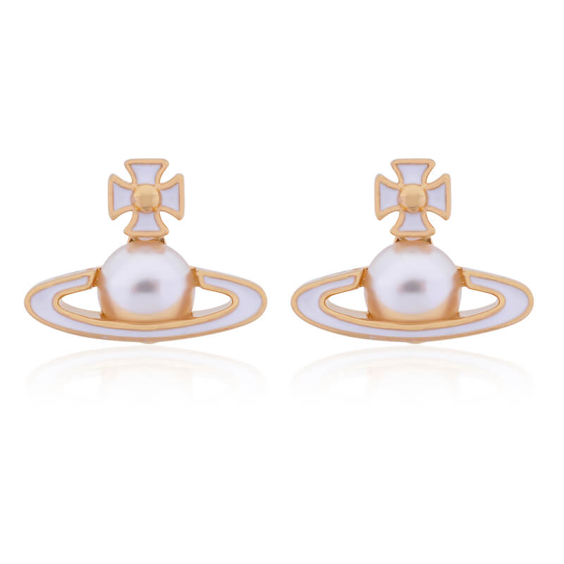 6 Colors Lacquered Half-face Earrings