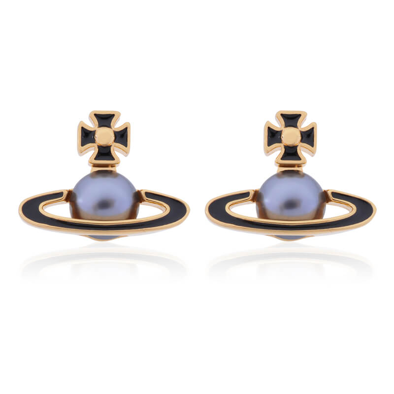 6 Colors Lacquered Half-face Earrings