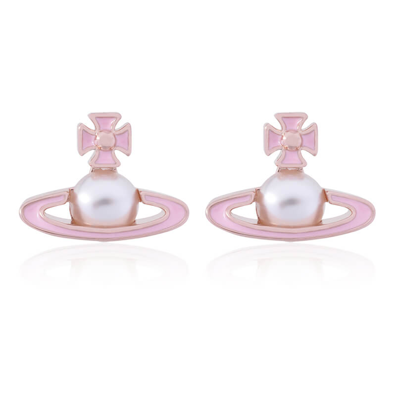 6 Colors Lacquered Half-face Earrings