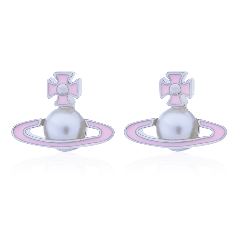 6 Colors Lacquered Half-face Earrings