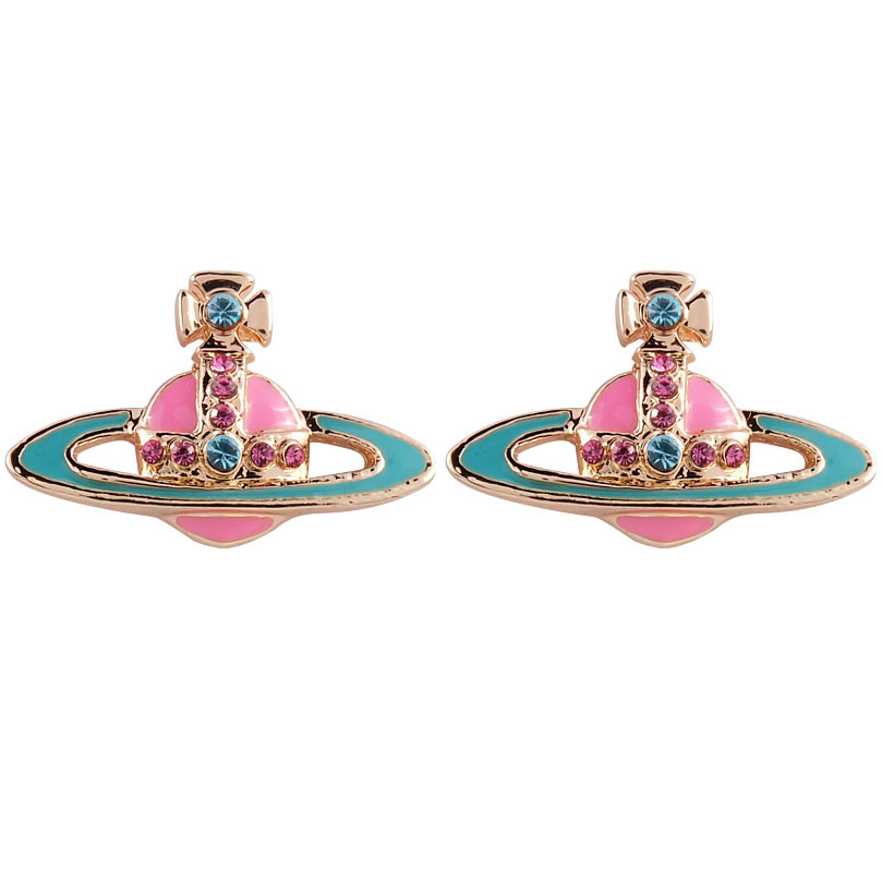 6 Colors Lacquered Saturn Earrings