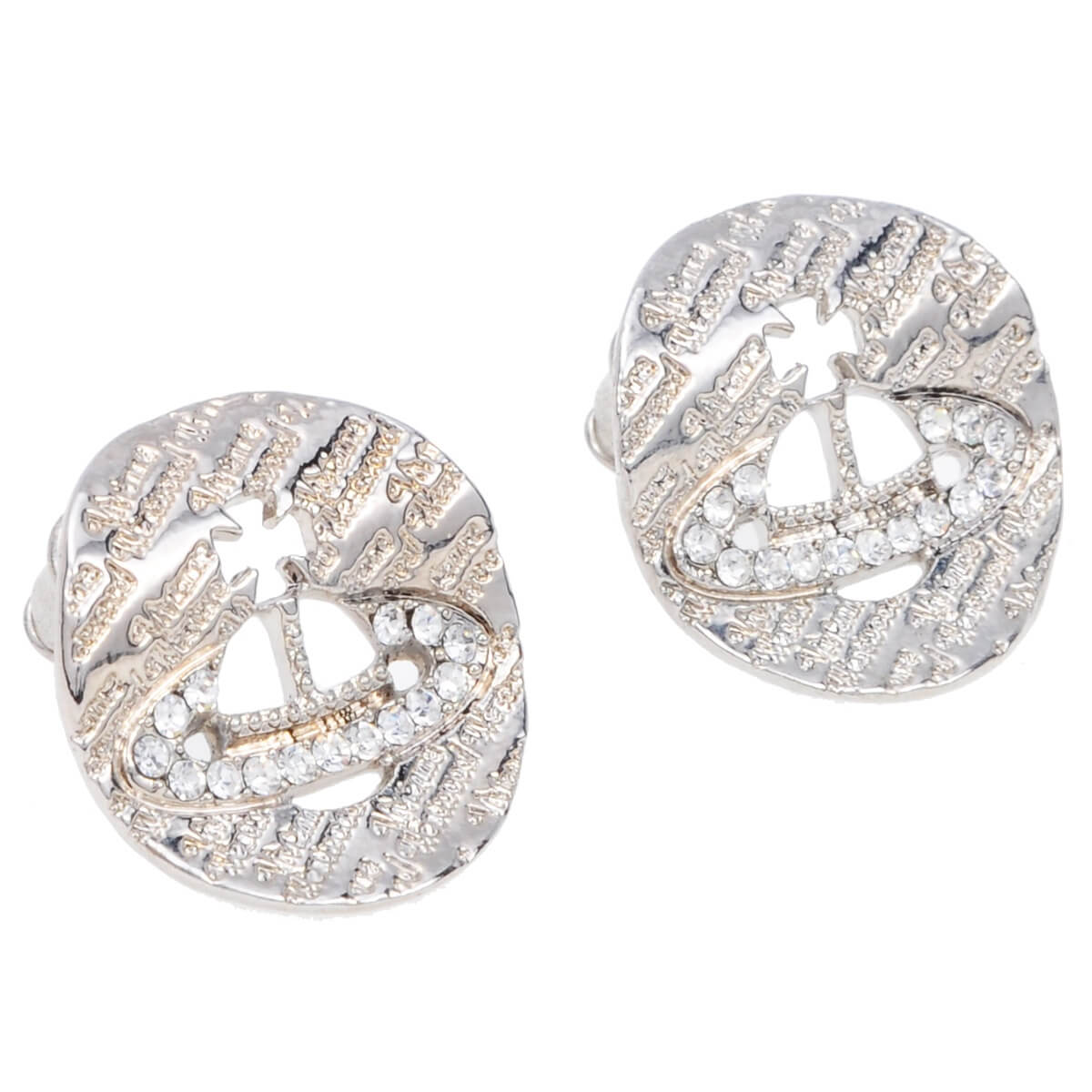 Curved Circle Cutout Saturn Earrings