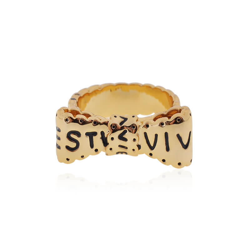 2 Colors Ribbon Letter Ring