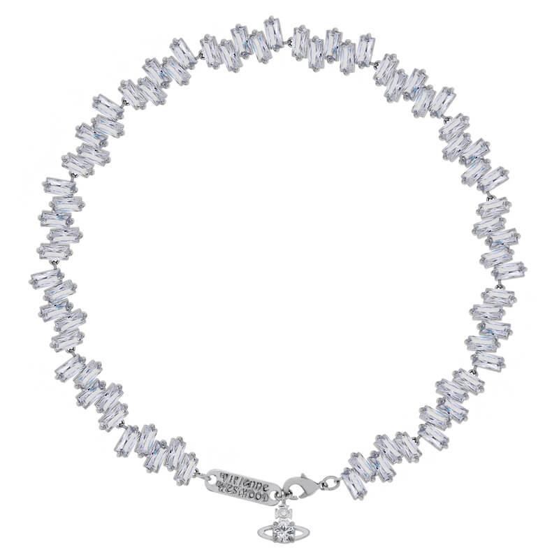 2 Colors Square Full Zirconia Necklace