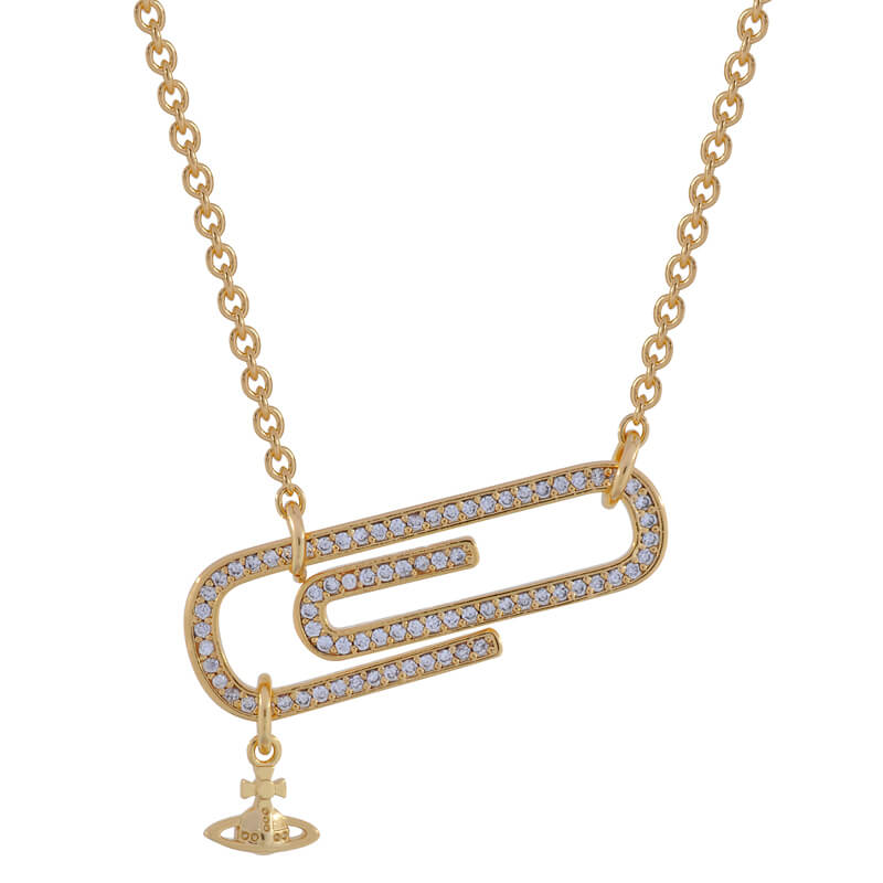 2 Colors Paperclip Saturn Necklace